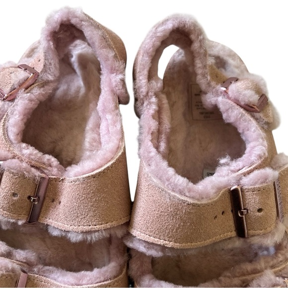 Birkenstock Arizona Shearling Suede Leather in Light Rose Pink EU 39 - Picture 3 of 7